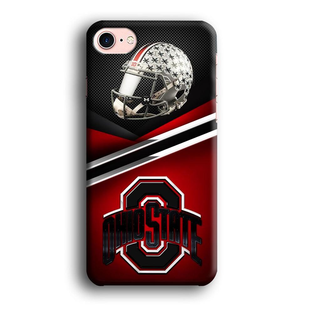 Ohio State Helmet iPhone 8 Case-Rubber / Black (2D Case)-Xtracase
