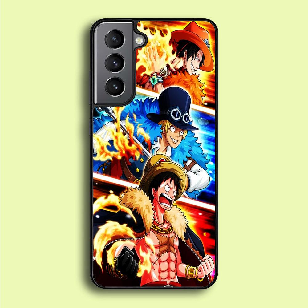 One Piece Ace Sabo Luffy Samsung Galaxy S21 Plus Case-Plastic / Full Wrap (3D Case)-Xtracase