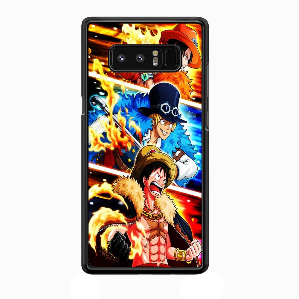 One Piece Ace Sabo Luffy Samsung Galaxy Note 8 Case-Rubber / White (2D Case)-Xtracase