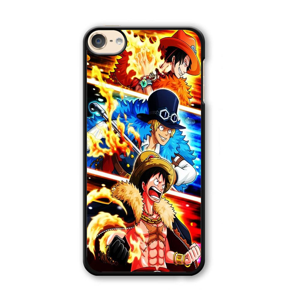 One Piece Ace Sabo Luffy iPod Touch 6 Case-Plastic / Black (2D Case)-Xtracase