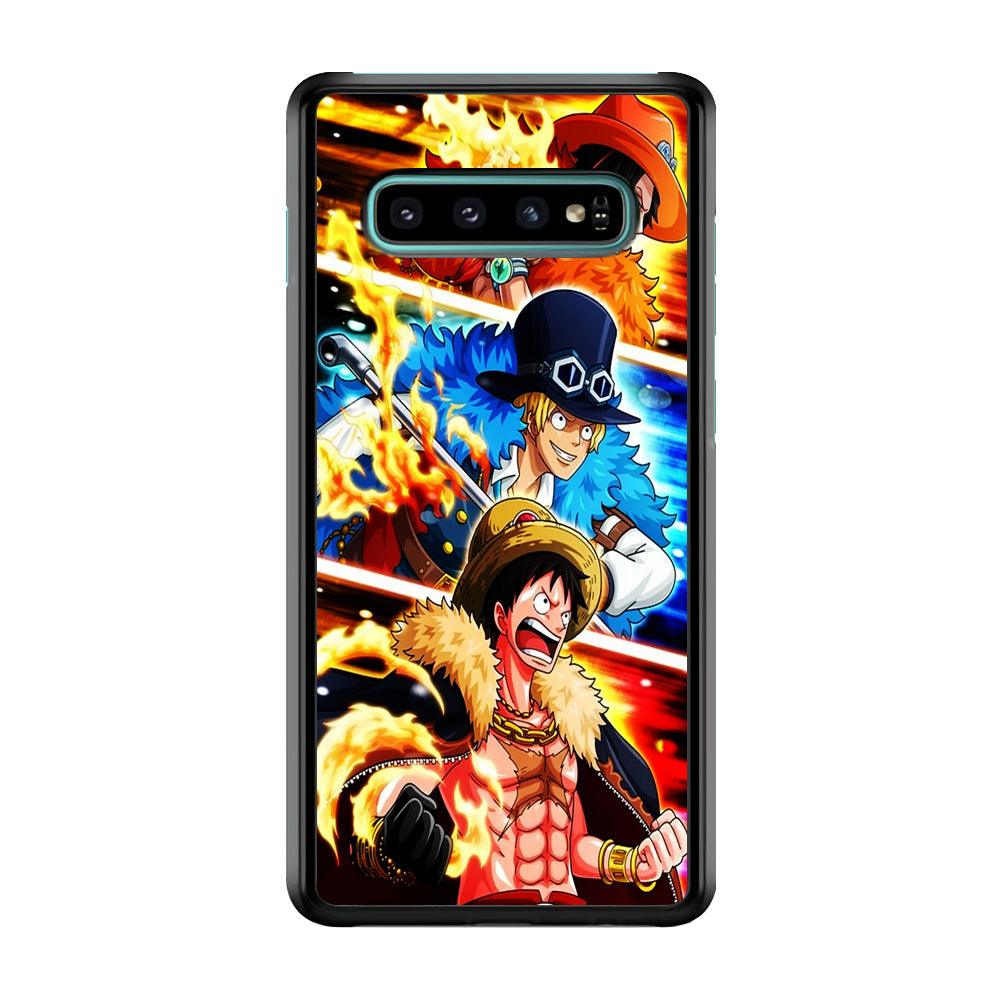 One Piece Ace Sabo Luffy Samsung Galaxy S10 Case-Plastic / Full Wrap (3D Case)-Xtracase