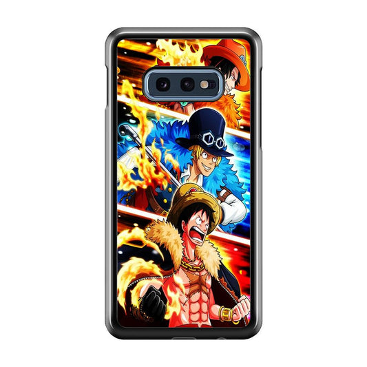 One Piece Ace Sabo Luffy Samsung Galaxy S10E Case-Rubber / White (2D Case)-Xtracase