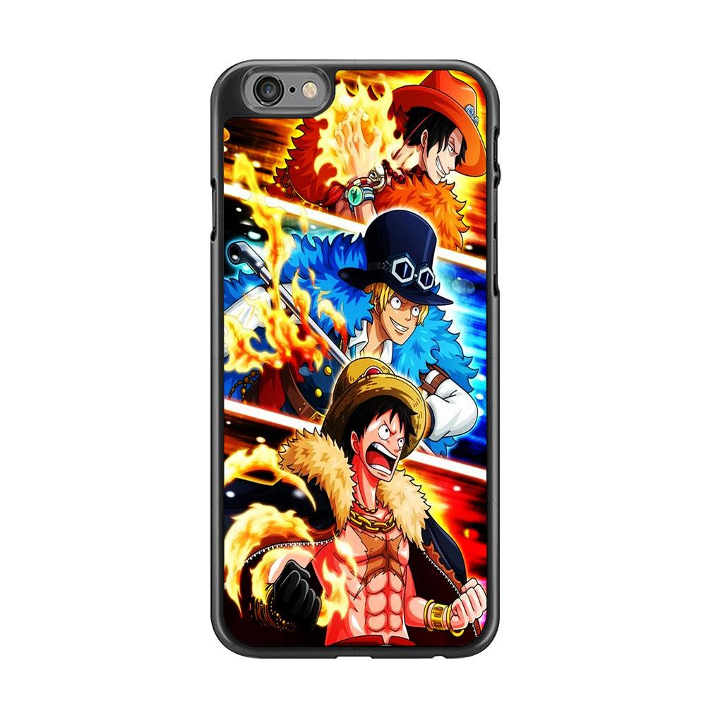 One Piece Ace Sabo Luffy iPhone 6 | 6s Case-Rubber / Black (2D Case)-Xtracase