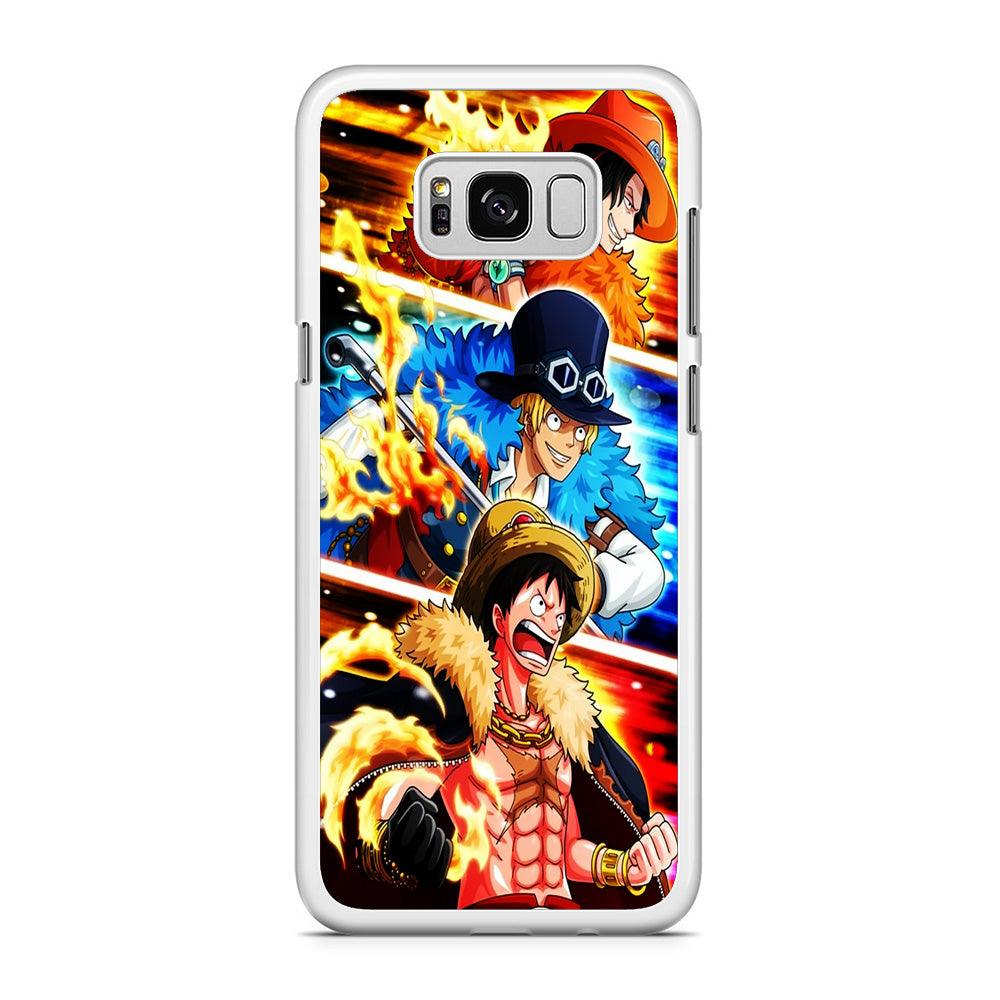 One Piece Ace Sabo Luffy Samsung Galaxy S8 Case-Rubber / Black (2D Case)-Xtracase