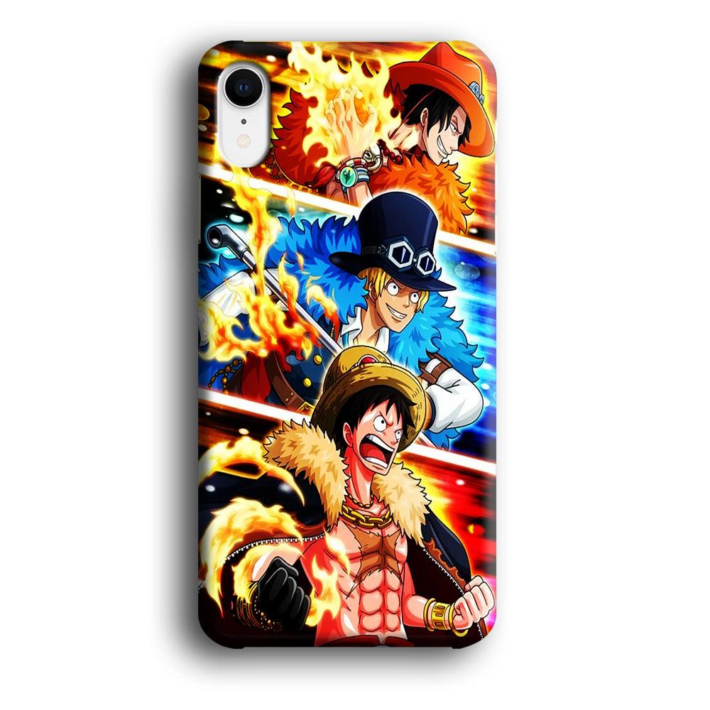 One Piece Ace Sabo Luffy iPhone XR Case-Plastic / Full Wrap (3D Case)-Xtracase