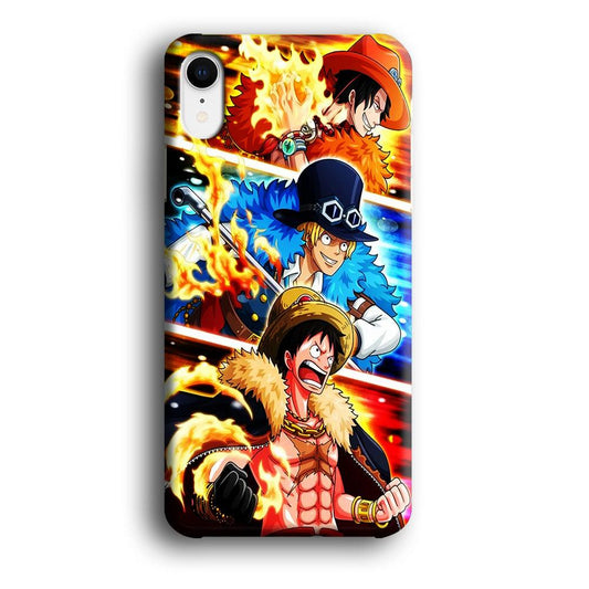 One Piece Ace Sabo Luffy iPhone XR Case-Plastic / Full Wrap (3D Case)-Xtracase
