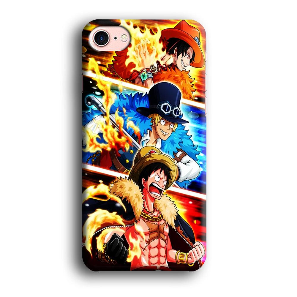 One Piece Ace Sabo Luffy iPhone SE 2020 Case-Plastic / Full Wrap (3D Case)-Xtracase