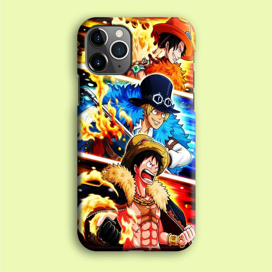 One Piece Ace Sabo Luffy iPhone 12 Pro Case-Plastic / Full Wrap (3D Case)-Xtracase