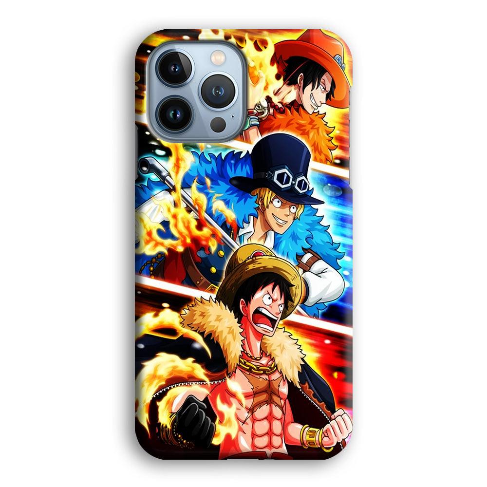 One Piece Ace Sabo Luffy iPhone 13 Pro Case-Plastic / Full Wrap (3D Case)-Xtracase