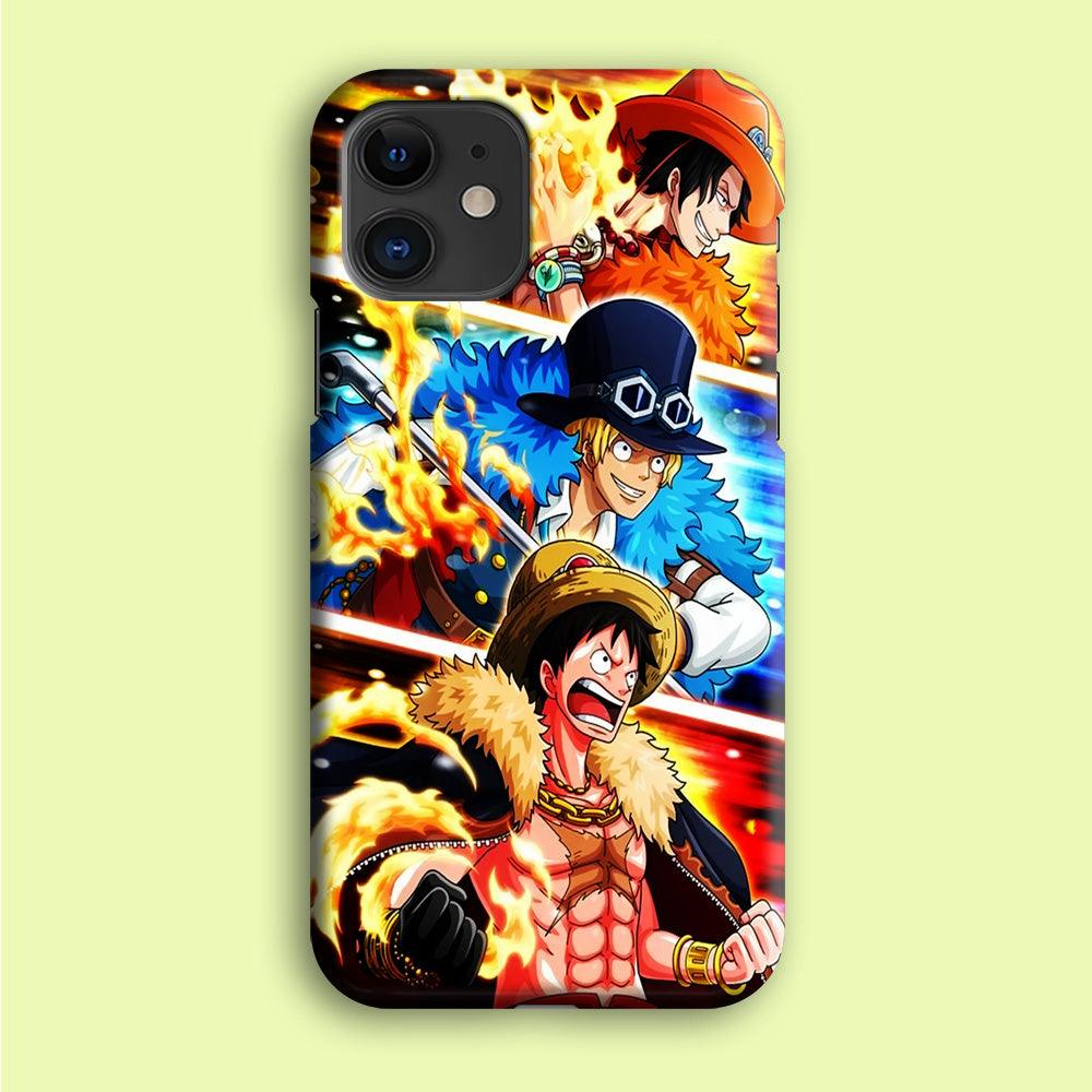 One Piece Ace Sabo Luffy iPhone 12 Mini Case-Plastic / Full Wrap (3D Case)-Xtracase