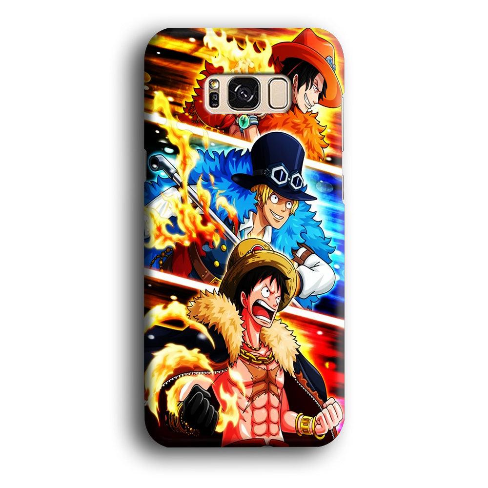 One Piece Ace Sabo Luffy Samsung Galaxy S8 Case-Rubber / White (2D Case)-Xtracase