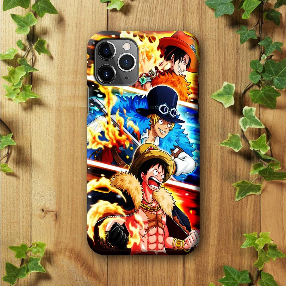 One Piece Ace Sabo Luffy iPhone 11 Pro Max Case-Plastic / Full Wrap (3D Case)-Xtracase