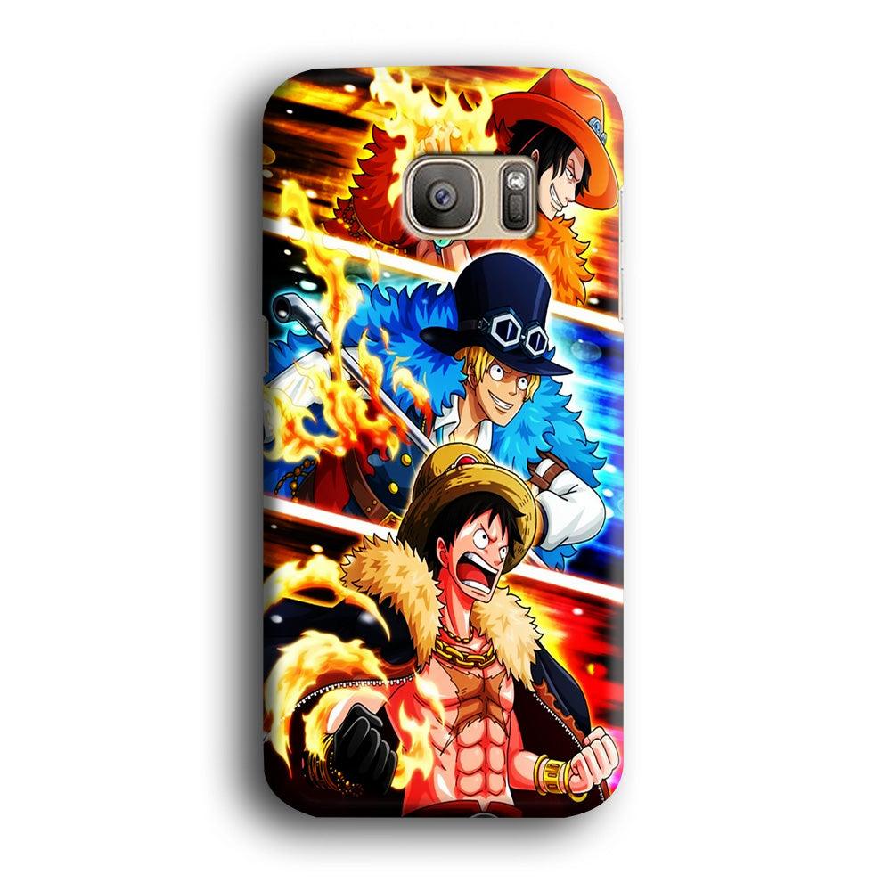 One Piece Ace Sabo Luffy Samsung Galaxy S7 Edge Case-Plastic / Full Wrap (3D Case)-Xtracase