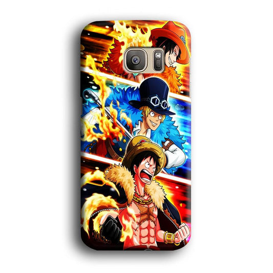 One Piece Ace Sabo Luffy Samsung Galaxy S7 Edge Case-Plastic / Full Wrap (3D Case)-Xtracase