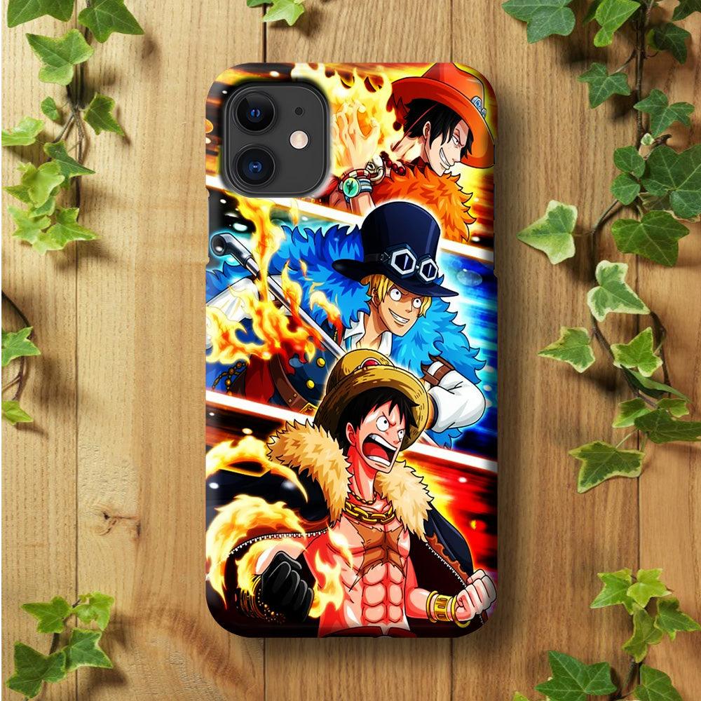 One Piece Ace Sabo Luffy iPhone 11 Case-Plastic / Full Wrap (3D Case)-Xtracase