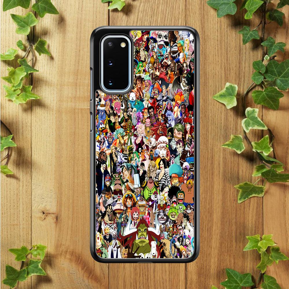 One Piece All Character Samsung Galaxy S20 Case-Rubber / Black (2D Case)-Xtracase