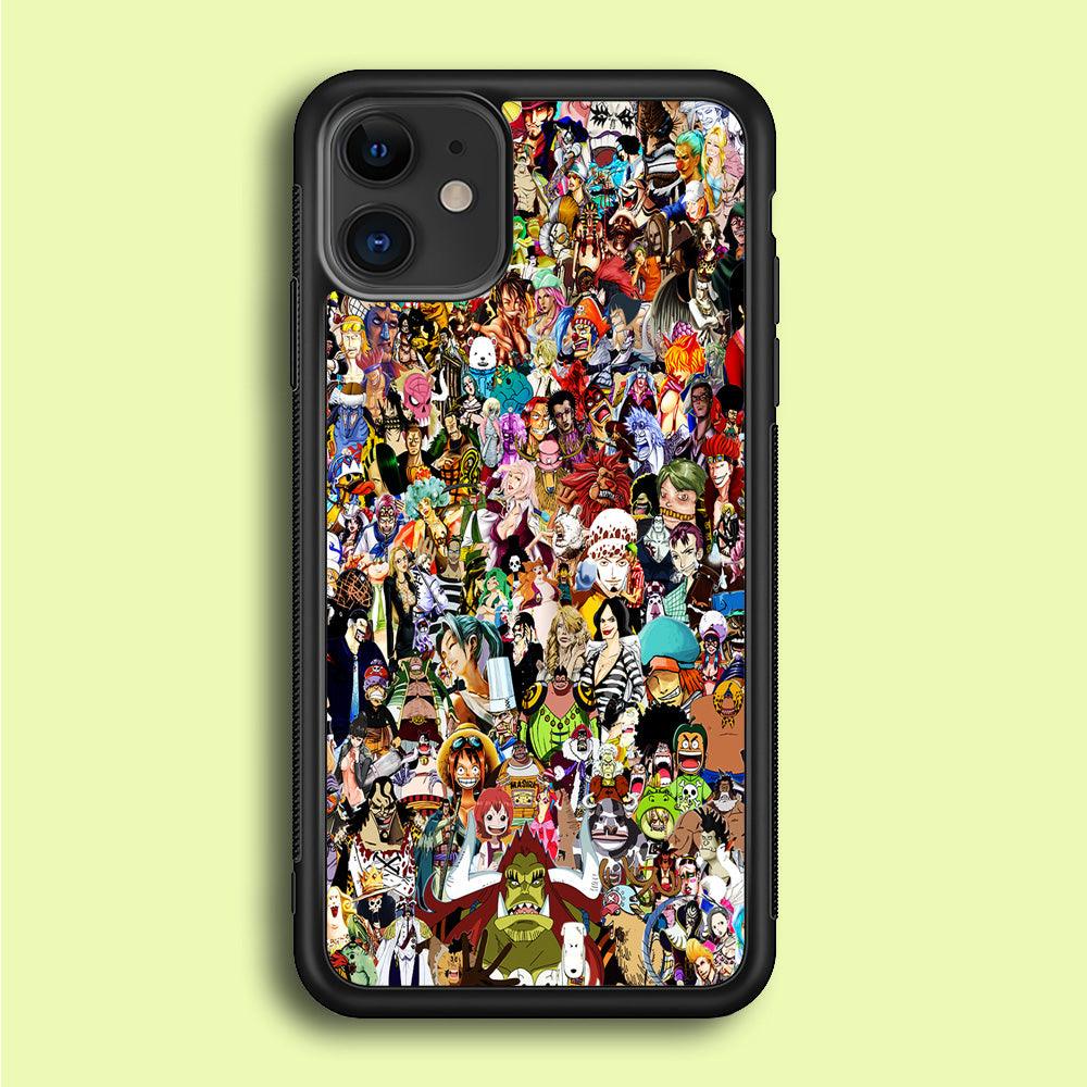 One Piece All Character iPhone 12 Mini Case-Rubber / Black (2D Case)-Xtracase