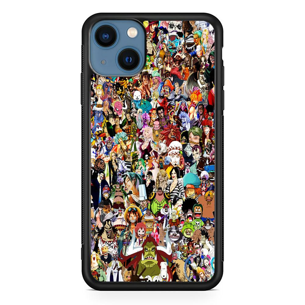 One Piece All Character iPhone 13 Case-Rubber / Black (2D Case)-Xtracase