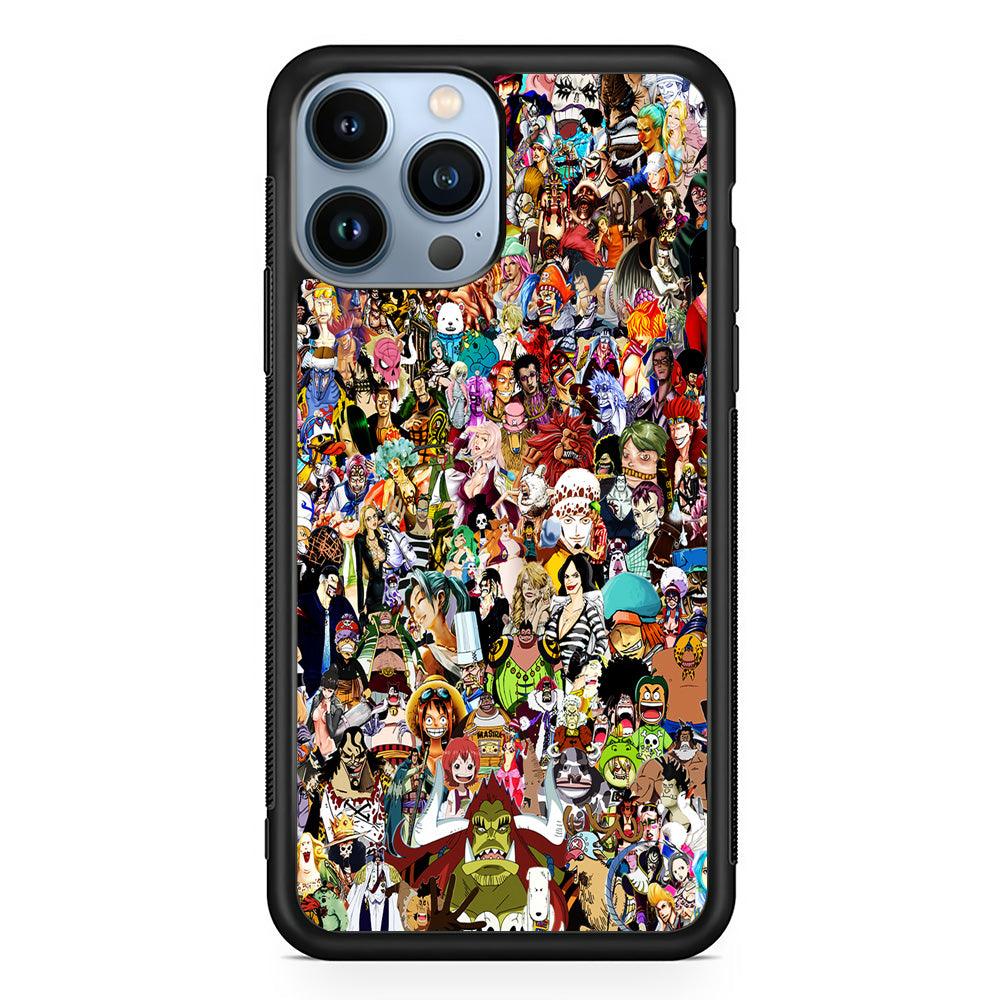 One Piece All Character iPhone 13 Pro Case-Rubber / Black (2D Case)-Xtracase
