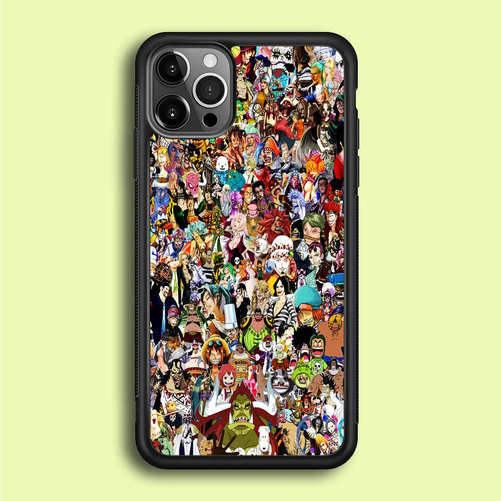 One Piece All Character iPhone 12 Pro Case-Rubber / Black (2D Case)-Xtracase