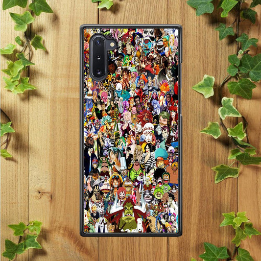 One Piece All Character Samsung Galaxy Note 10 Case-Rubber / Black (2D Case)-Xtracase