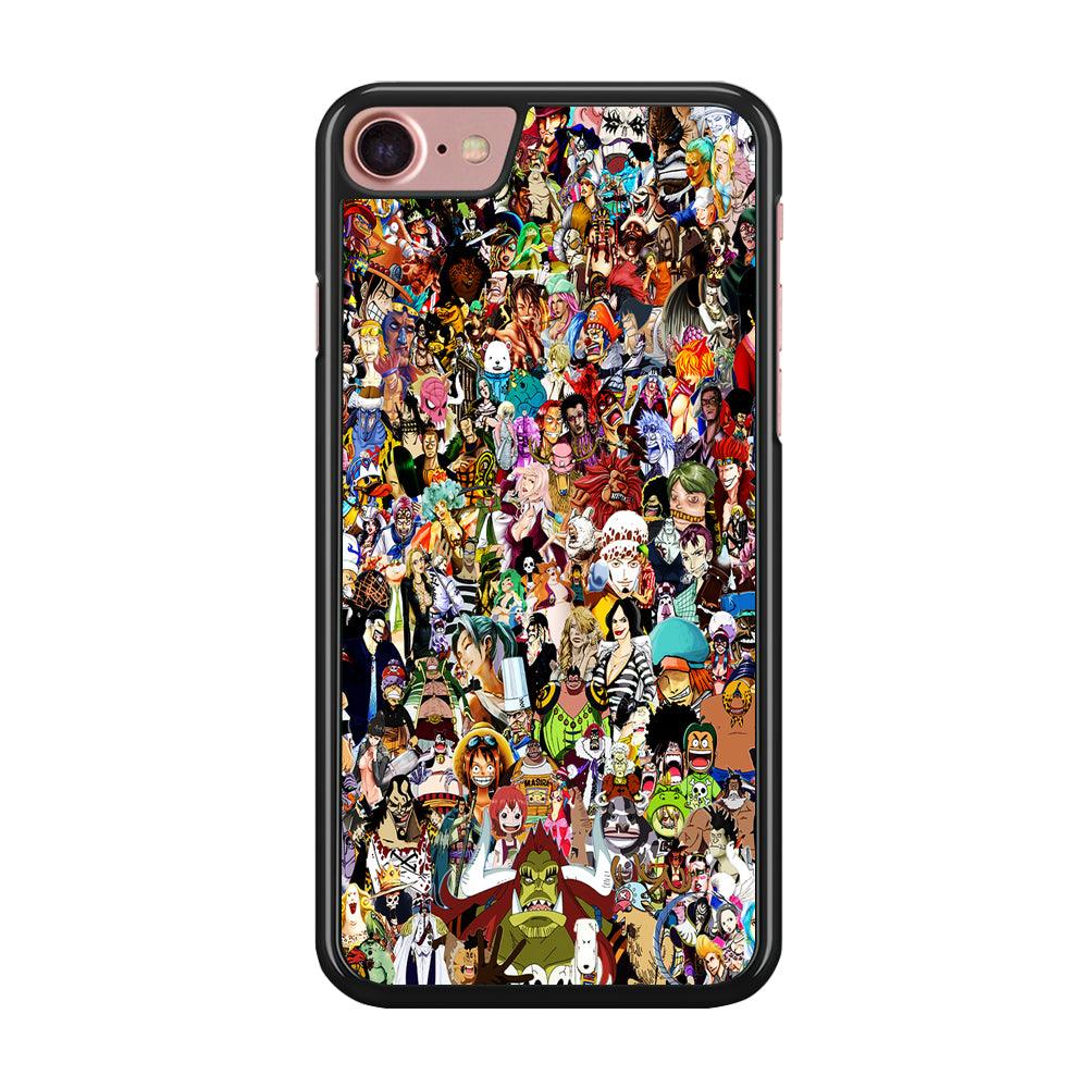 One Piece All Character iPhone SE 2020 Case-Rubber / Black (2D Case)-Xtracase