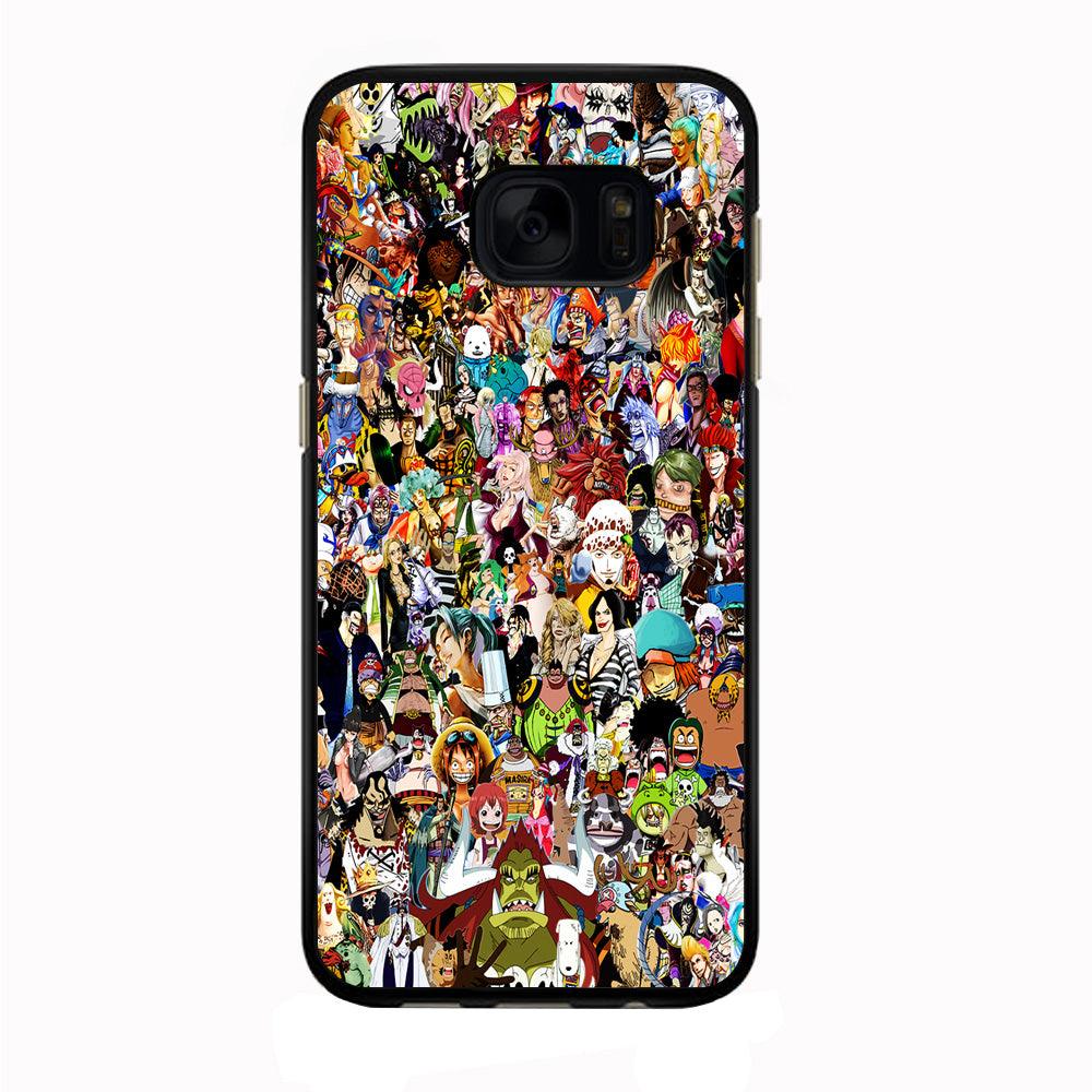 One Piece All Character Samsung Galaxy S7 Edge Case-Rubber / Black (2D Case)-Xtracase