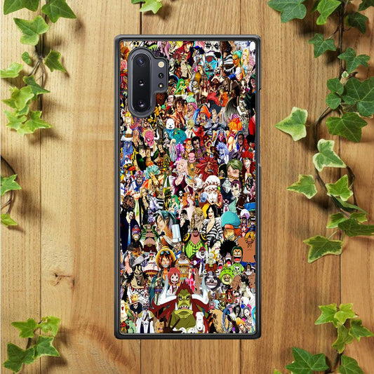 One Piece All Character Samsung Galaxy Note 10 Plus Case-Rubber / Black (2D Case)-Xtracase