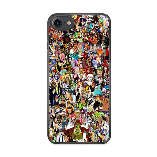 One Piece All Character iPhone 8 Case-Rubber / Black (2D Case)-Xtracase