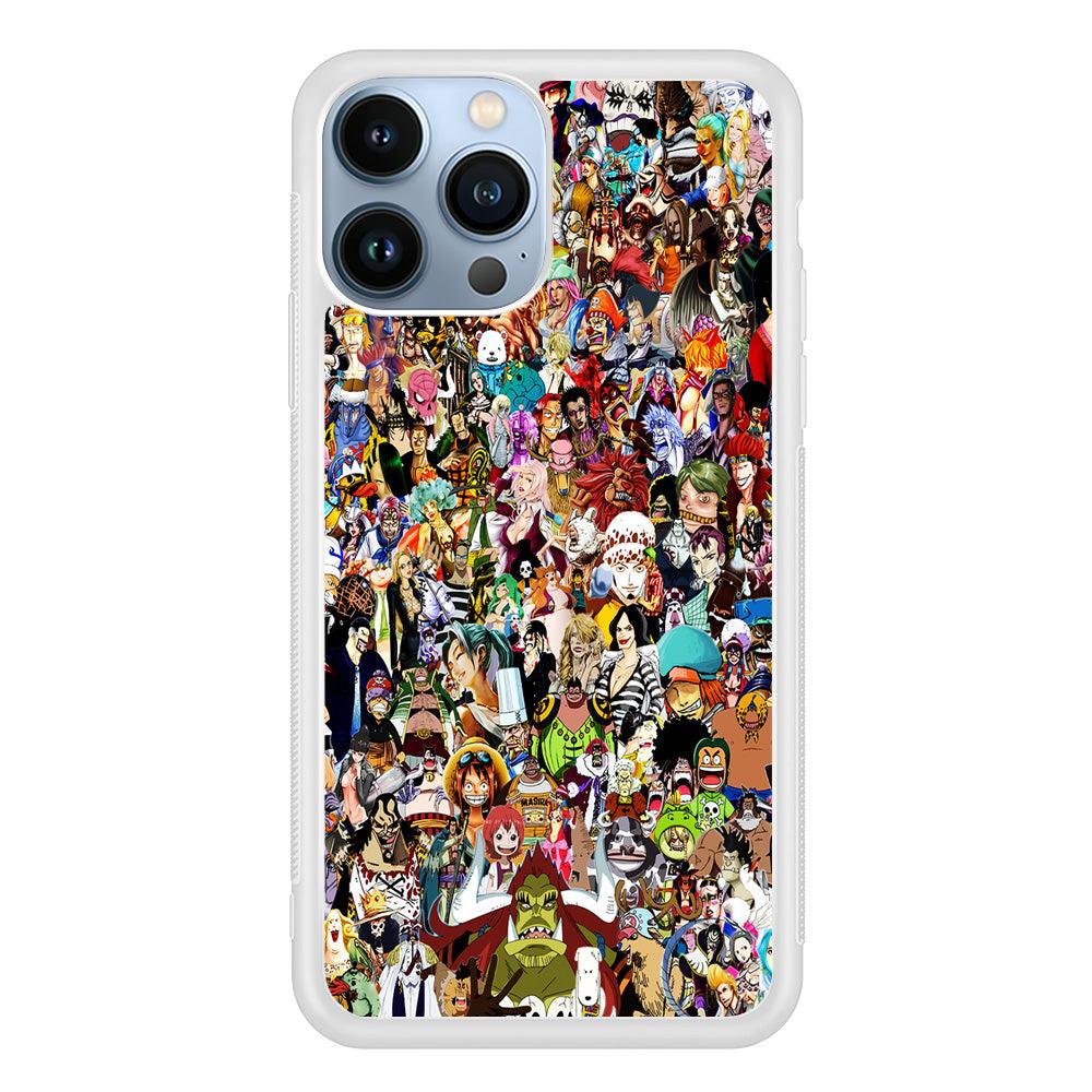 One Piece All Character iPhone 13 Pro Case-Rubber / White (2D Case)-Xtracase