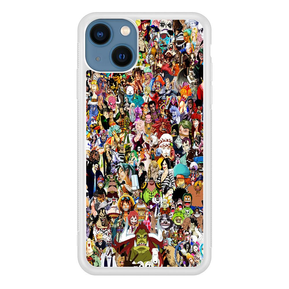 One Piece All Character iPhone 13 Case-Rubber / White (2D Case)-Xtracase