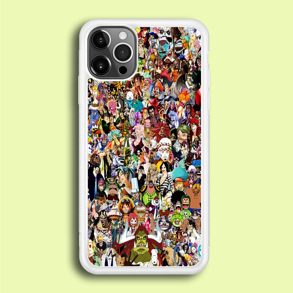 One Piece All Character iPhone 12 Pro Case-Rubber / White (2D Case)-Xtracase