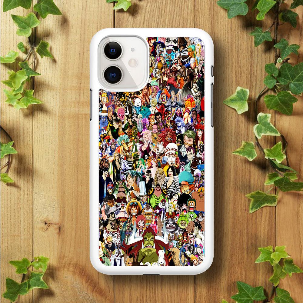 One Piece All Character iPhone 11 Case-Rubber / White (2D Case)-Xtracase
