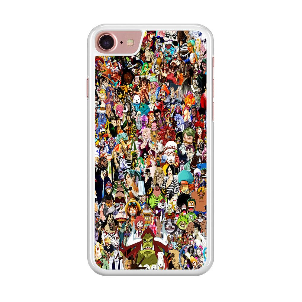 One Piece All Character iPhone SE 2020 Case-Rubber / White (2D Case)-Xtracase