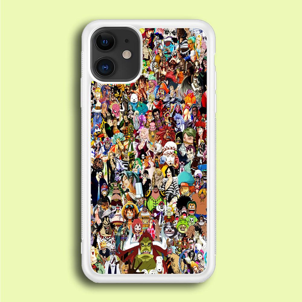 One Piece All Character iPhone 12 Mini Case-Rubber / White (2D Case)-Xtracase