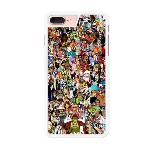 One Piece All Character iPhone 8 Plus Case-Rubber / White (2D Case)-Xtracase