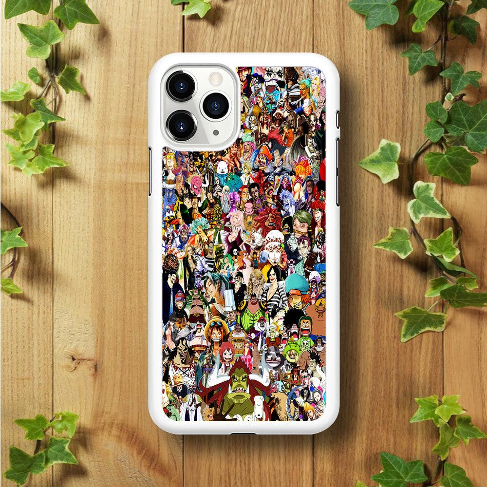 One Piece All Character iPhone 11 Pro Case-Rubber / White (2D Case)-Xtracase