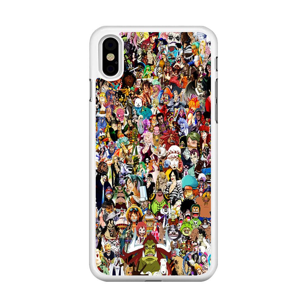 One Piece All Character iPhone X Case-Rubber / White (2D Case)-Xtracase