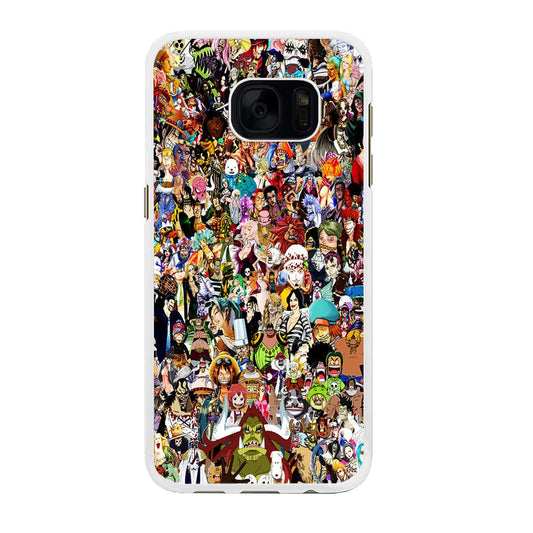 One Piece All Character Samsung Galaxy S7 Edge Case-Rubber / White (2D Case)-Xtracase