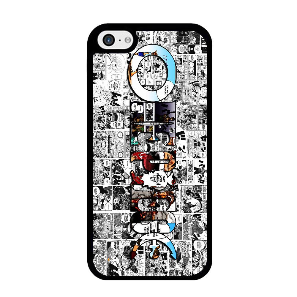 One Piece Comic Background iPhone 5 | 5s Case-Rubber / Black (2D Case)-Xtracase