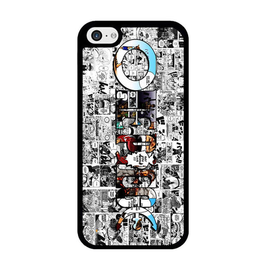 One Piece Comic Background iPhone 5 | 5s Case-Rubber / Black (2D Case)-Xtracase