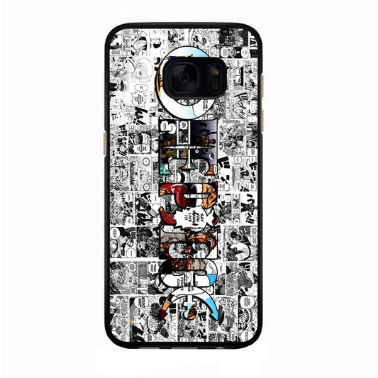 One Piece Comic Background Samsung Galaxy S7 Edge Case-Rubber / Black (2D Case)-Xtracase