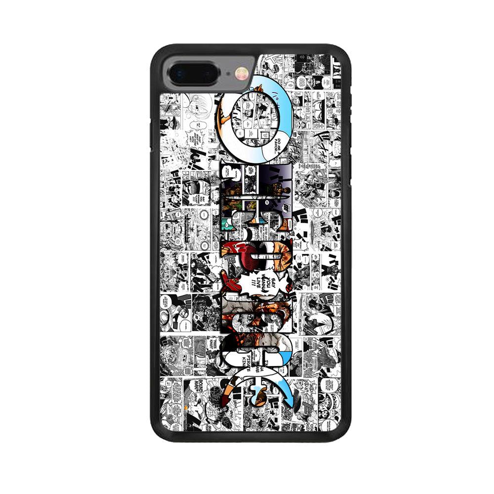 One Piece Comic Background iPhone 7 Plus Case-Rubber / Black (2D Case)-Xtracase