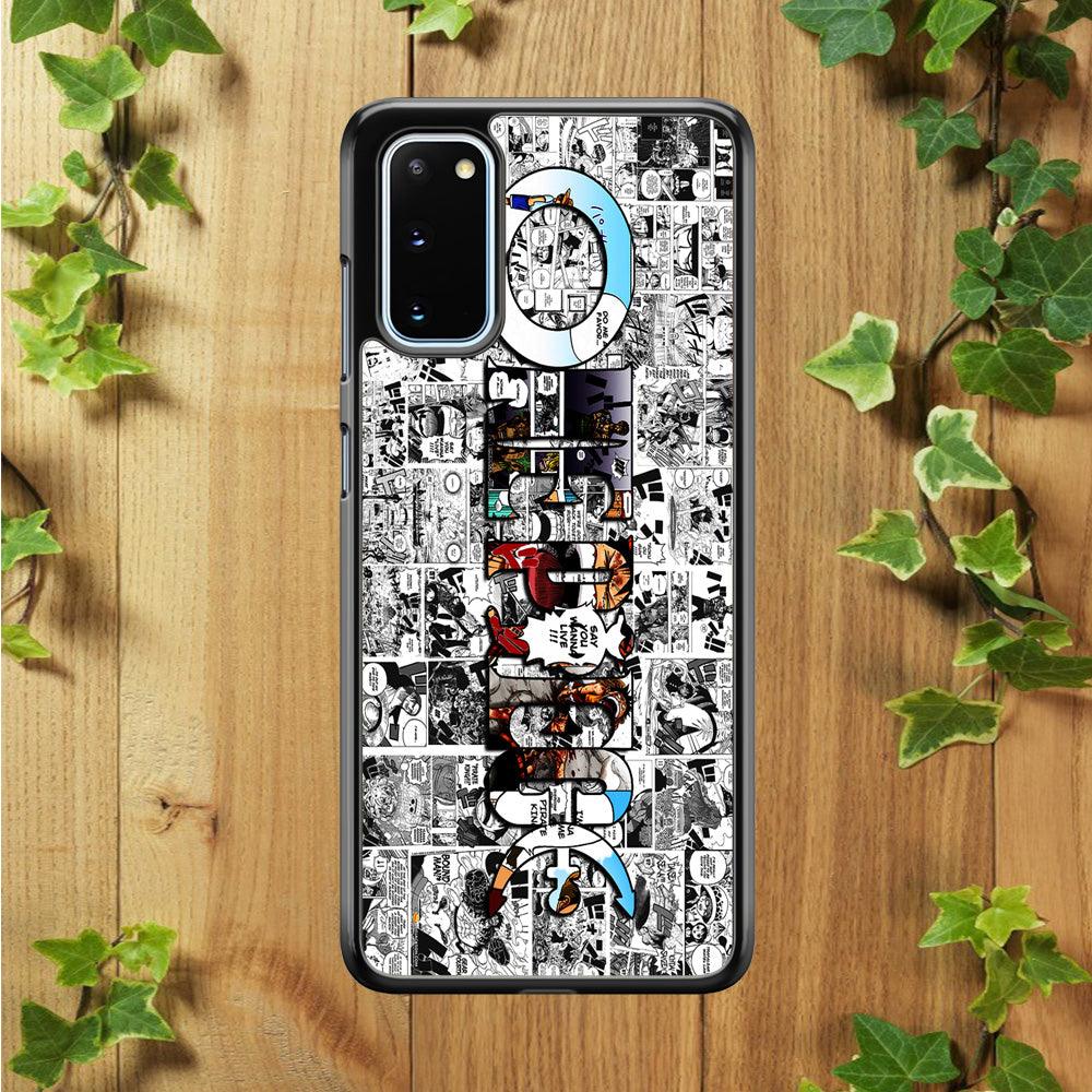 One Piece Comic Background Samsung Galaxy S20 Case-Rubber / Black (2D Case)-Xtracase