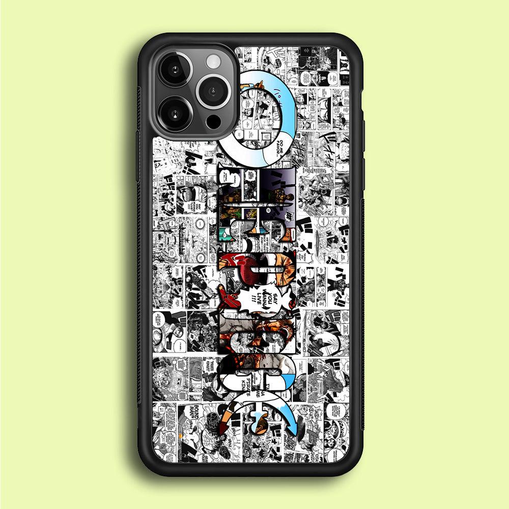 One Piece Comic Background iPhone 12 Pro Max Case-Rubber / Black (2D Case)-Xtracase