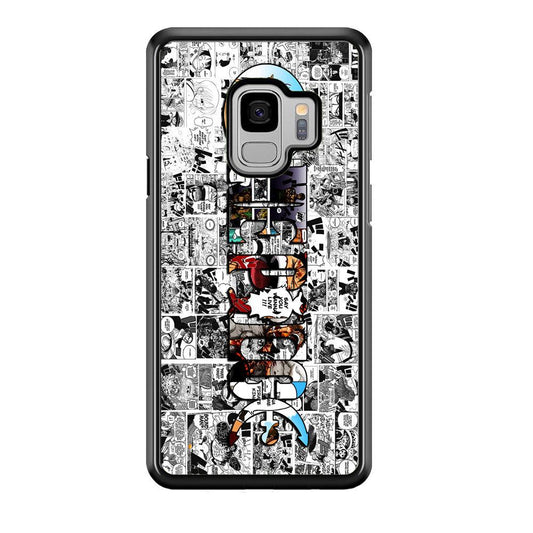 One Piece Comic Background Samsung Galaxy S9 Case-Rubber / Black (2D Case)-Xtracase