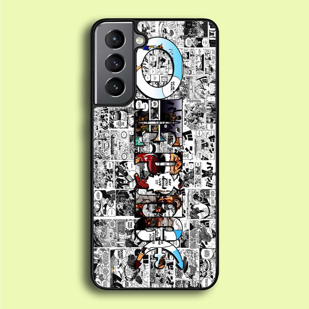 One Piece Comic Background Samsung Galaxy S21 Plus Case-Rubber / Black (2D Case)-Xtracase