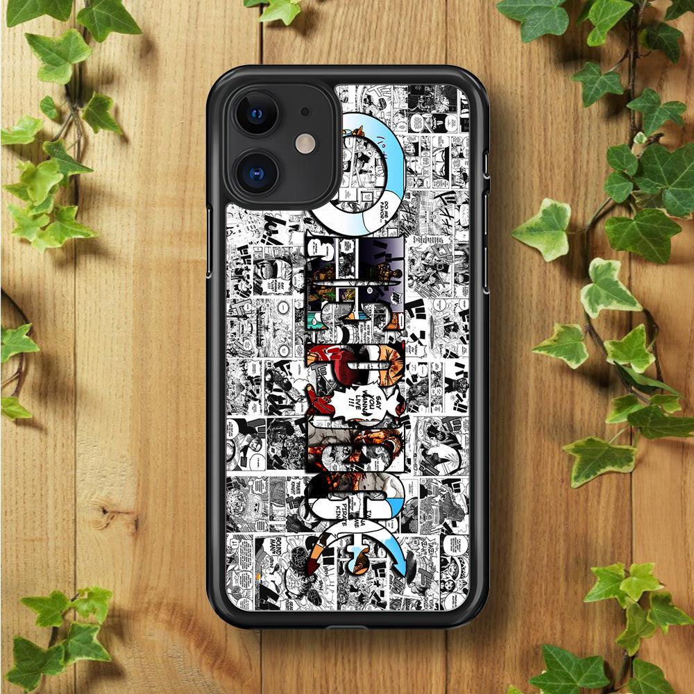 One Piece Comic Background iPhone 11 Case-Rubber / Black (2D Case)-Xtracase