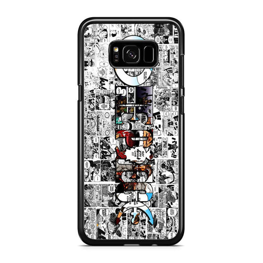 One Piece Comic Background Samsung Galaxy S8 Case-Rubber / Black (2D Case)-Xtracase