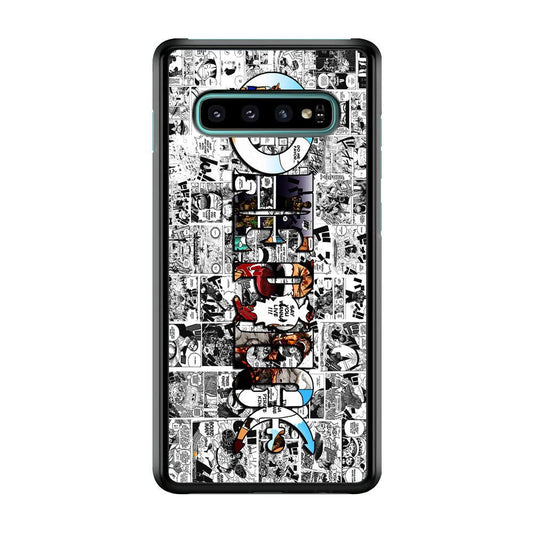 One Piece Comic Background Samsung Galaxy S10 Plus Case-Rubber / Black (2D Case)-Xtracase